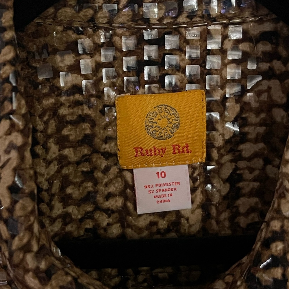 Ruby Rd. Women’s Button Front Brown Animal Print … - image 6